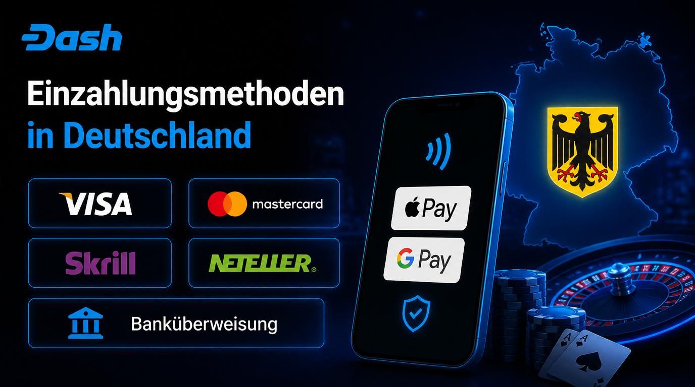 Einzelne Bildbeschreibung: Verschiedene Einzahlungsmethoden wie Karten, E-Wallets und Mobile Payment werden dargestellt.